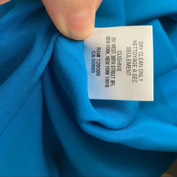 Cushnie deep v contessa cerulean 100% silk dress size 6 - Picture 10 of 10